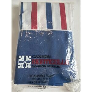 Cannon Monticello Striped Red White Blue Pillow Case Standard Pillowcase
